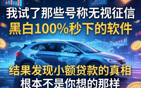 我试了那些号称无视征信黑白100%秒下的软件，结果发现小额贷款的真相根本不是你想的那样
