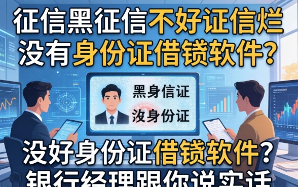 征信黑征信不好征信烂没有身份证借钱软件？银行经理跟你说实话