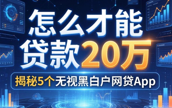 怎么才能贷款20万，揭秘5个无视黑白户网贷app