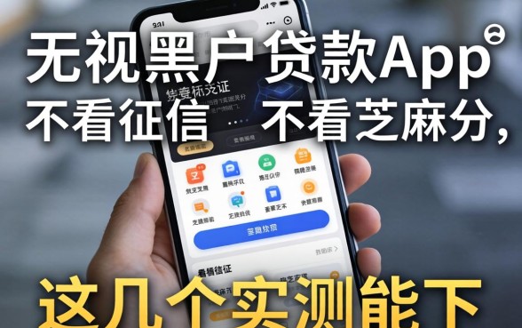 无视黑白户的贷款app不看征信不看芝麻分，这几个实测能下