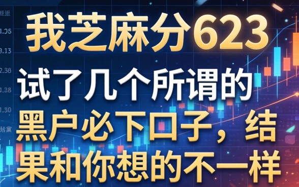 我芝麻分623，试了几个所谓的黑户必下口子，结果和你想的不一样