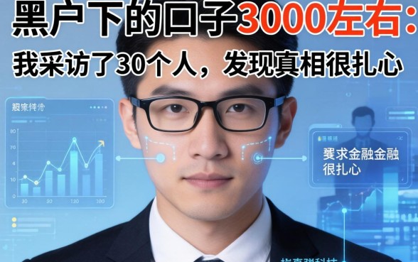 黑户下的口子3000左右的：我采访了30个人，发现真相很扎心