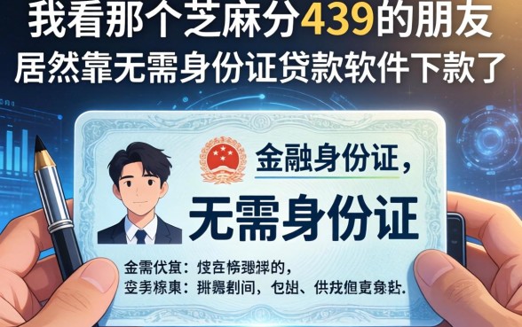 我看那个芝麻分439的朋友，居然靠无需身份证贷款软件下款了