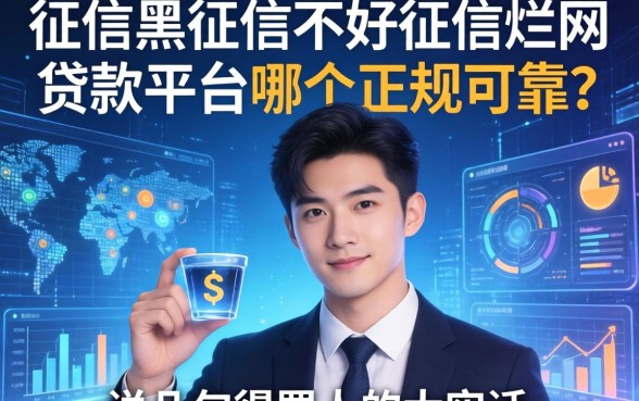 征信黑征信不好征信烂网贷款平台哪个正规可靠？说几句得罪人的大实话
