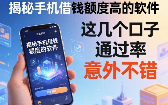 揭秘手机借钱额度高的软件，这几个口子通过率意外不错