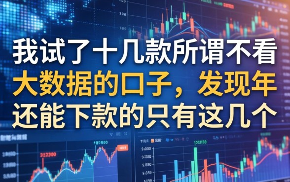我试了十几款所谓不看大数据的口子，发现2026年还能下款的只有这几个