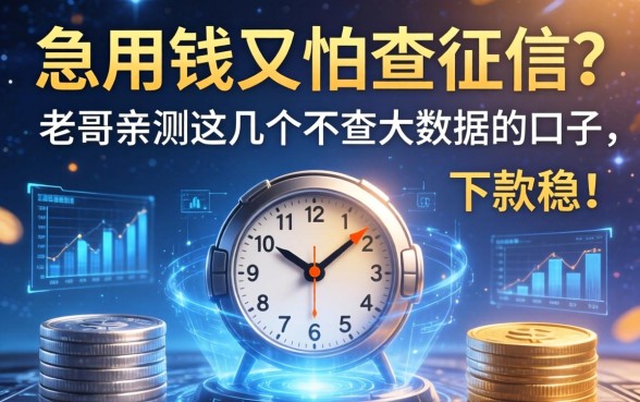 急用钱又怕查征信？老哥亲测这几个不查大数据的口子，下款稳！