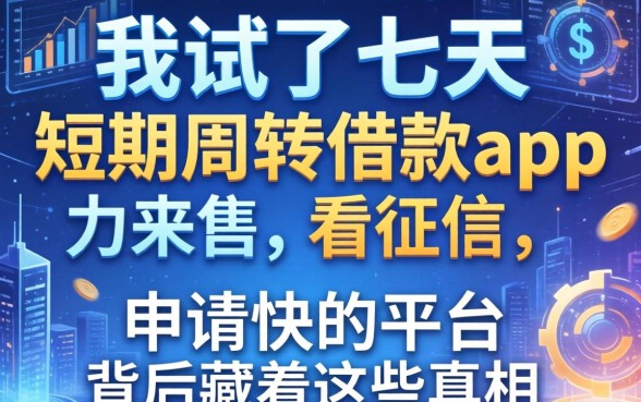 我试了七天短期周转借款app不看征信，发现申请快的平台背后藏着这些真相