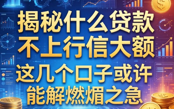 揭秘什么贷款不上征信大额，这几个口子或许能解燃眉之急