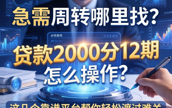 急需周转哪里找？贷款2000分12期怎么操作？这几个靠谱平台帮你轻松渡过难关