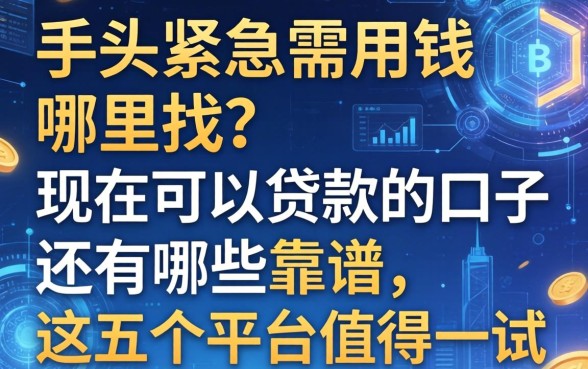 手头紧急需用钱哪里找？现在可以贷款的口子还有哪些靠谱？这五个平台值得一试