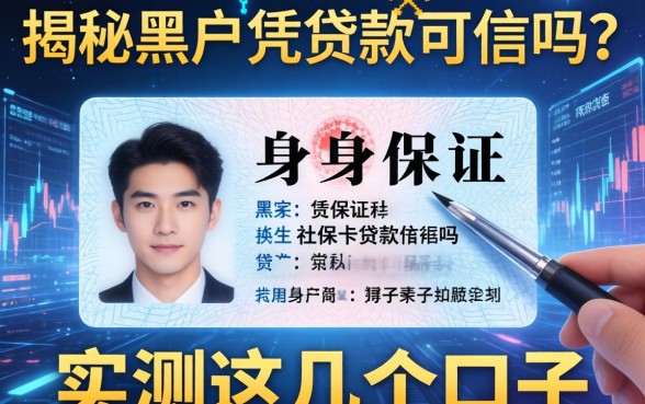 揭秘黑户凭身份证和社保卡贷款可信吗？实测这几个口子