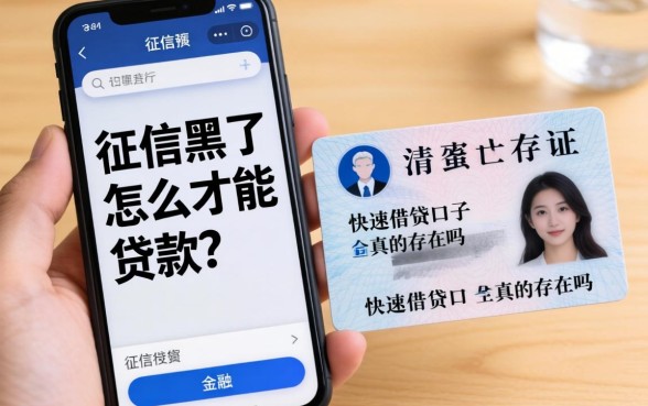 征信黑了怎么才能贷款？手机和身份证快速借钱口子真的存在吗