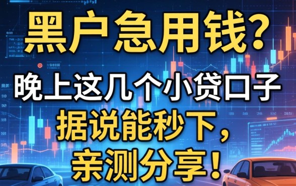 黑户急用钱？晚上这几个小贷口子据说能秒下，亲测分享！