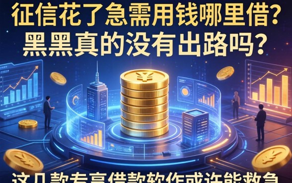 征信花了急需用钱哪里借？黑户真的没有出路吗？这几款专享借款软件或许能救急