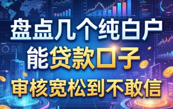 盘点几个纯白户能贷款的口子，审核宽松到不敢信