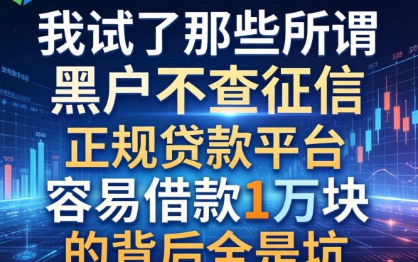 我试了那些所谓黑户不查征信的正规贷款平台，容易借款1万块的背后全是坑