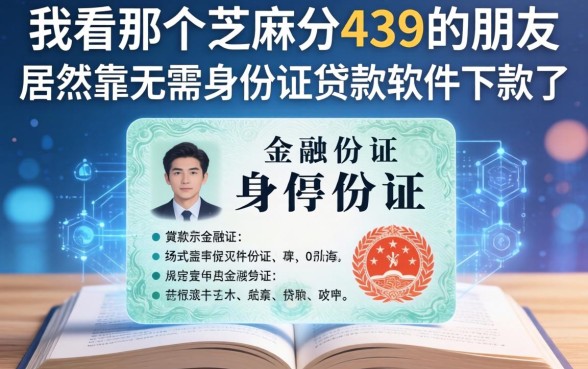 我看那个芝麻分439的朋友，居然靠无需身份证贷款软件下款了