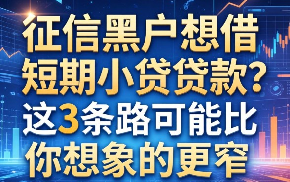 征信黑户想借短期小额贷款？这3条路可能比你想象的更窄