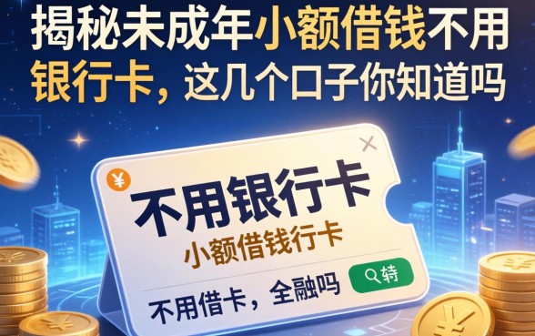 揭秘未成年小额借钱不用银行卡，这几个口子你知道吗