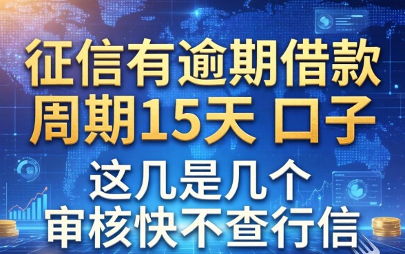 征信有逾期借款周期15天的口子，这几个审核快不查征信