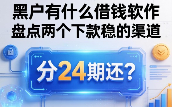黑户有什么借钱软件可以分24期还？盘点两个下款稳的渠道