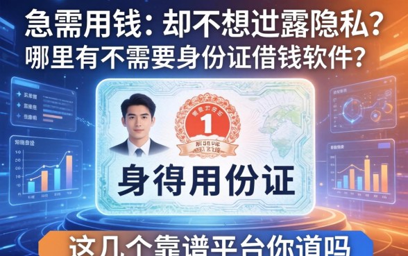 急需用钱却不想泄露隐私？哪里有不需要身份证借钱软件？这几个靠谱平台你知道吗？