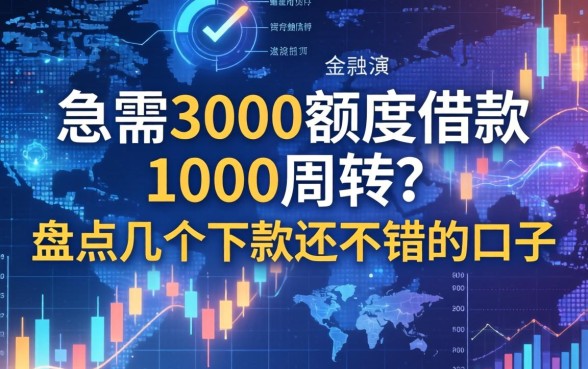 急需3000额度借款1000周转？盘点几个下款还不错的口子
