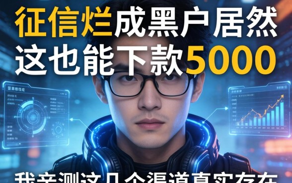 征信烂成黑户居然也能下款5000，我亲测这几个渠道真实存在