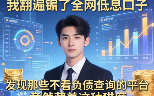 我翻遍了全网低息口子，发现那些不看负债查询的平台竟然藏着这种猫腻