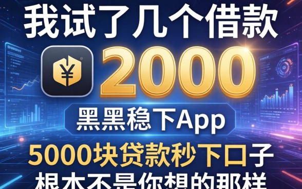 我试了几个借款2000的黑户稳下app，发现5000块贷款秒下口子根本不是你想的那样