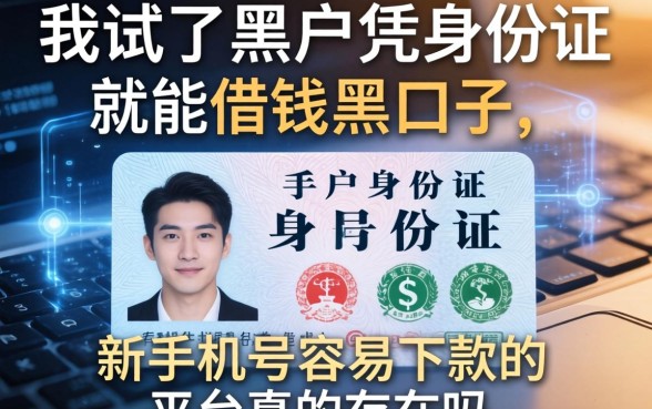 我试了黑户凭身份证就能借钱的黑口子，新手机号容易下款的平台真的存在吗