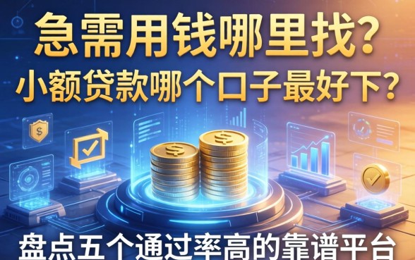 急需用钱哪里找？小额贷款哪个口子最好下？盘点五个通过率高的靠谱平台