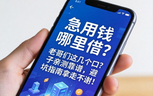 手机上急用钱哪里借？老哥们这几个口子亲测靠谱，避坑指南拿走不谢！