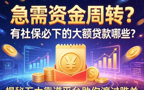 急需资金周转？有社保必下的大额贷款有哪些？揭秘五大靠谱平台助你渡过难关