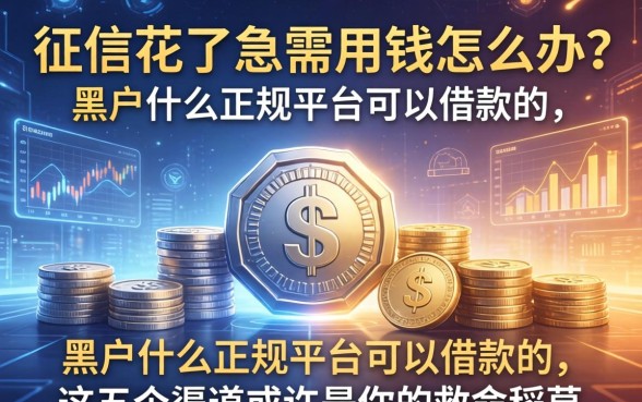 征信花了急需用钱怎么办？黑户什么正规平台可以借款的，这五个渠道或许是你的救命稻草