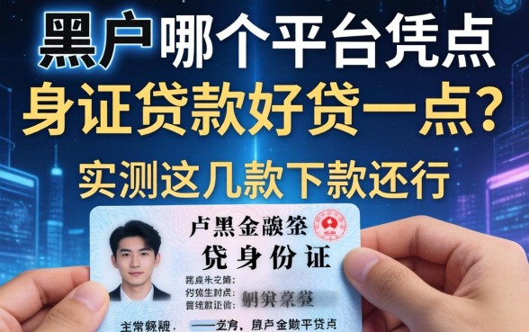 黑户哪个平台凭身份证贷款好贷一点？实测这几款下款还行