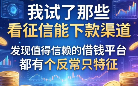我试了那些不看征信能下款的2026渠道，发现值得信赖的借钱平台都有个反常识特征