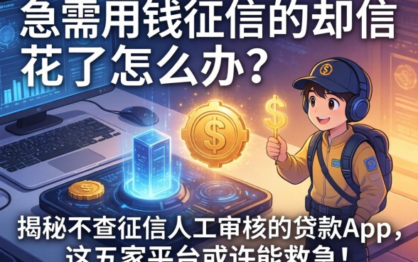 急需用钱征信却花了怎么办？揭秘不查征信人工审核的贷款app，这五家平台或许能救急！