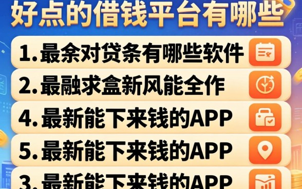 好点的借钱平台有哪些软件，条列五个最新能下来钱的app