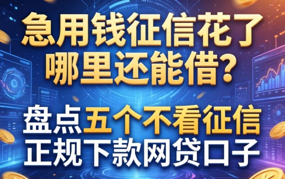 急用钱征信花了哪里还能借？盘点五个不看征信正规下款的网贷口子