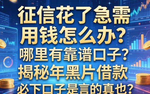 征信花了急需用钱怎么办？哪里有靠谱的口子？揭秘2026年黑户借款必下口子是真的吗？