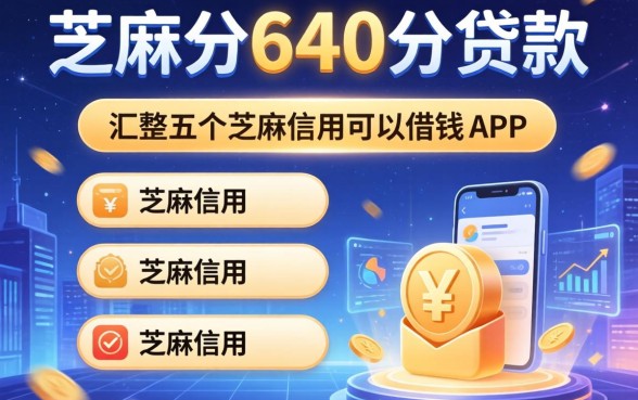 芝麻分640分贷款，汇整五个芝麻信用可以借钱的app