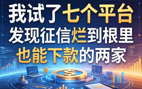 我试了七个平台，发现征信烂到根里也能下款的两家