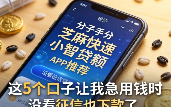 芝麻分手机快速小额贷款app推荐：这5个口子让我急用钱时没看征信也下款了