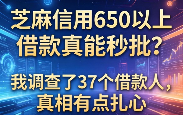 芝麻信用650以上借款真能秒批？我调查了37个借款人，真相有点扎心
