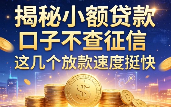揭秘小额贷款口子不查征信，这几个放款速度挺快