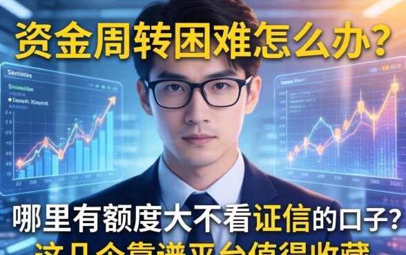 资金周转困难怎么办？哪里有额度大不看征信的口子？这几个靠谱平台值得收藏
