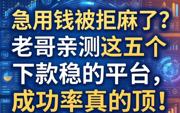 急用钱被拒麻了？老哥亲测这五个下款稳的平台，成功率真的顶！