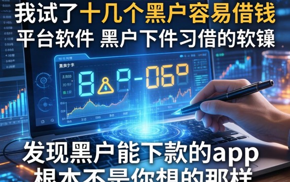 我试了十几个黑户容易借钱的平台软件，发现黑户能下款的app根本不是你想的那样